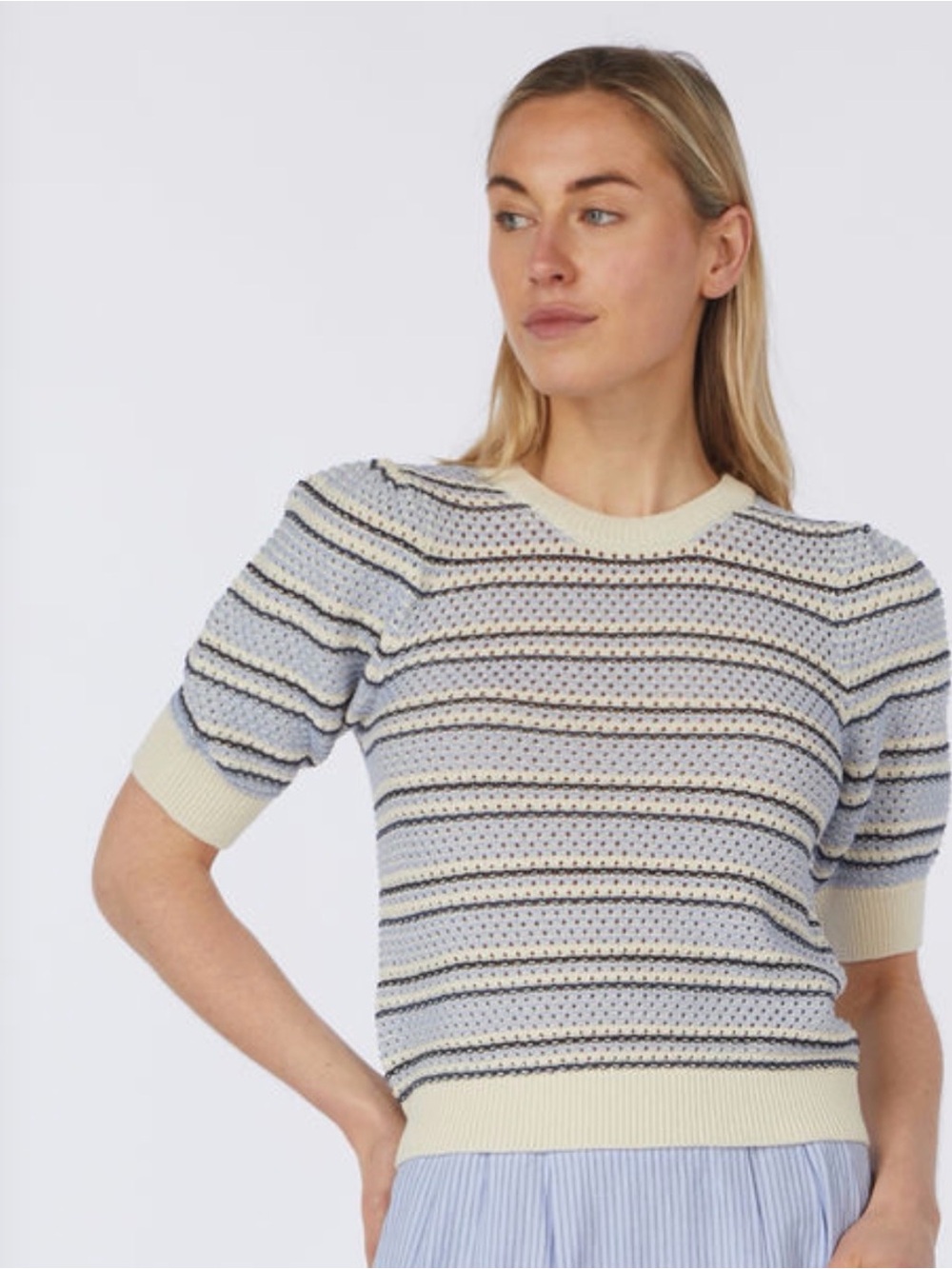 NWT Vero Moda Rita Striped Short Sleeve Knit Pullover‎ Sweater Size M